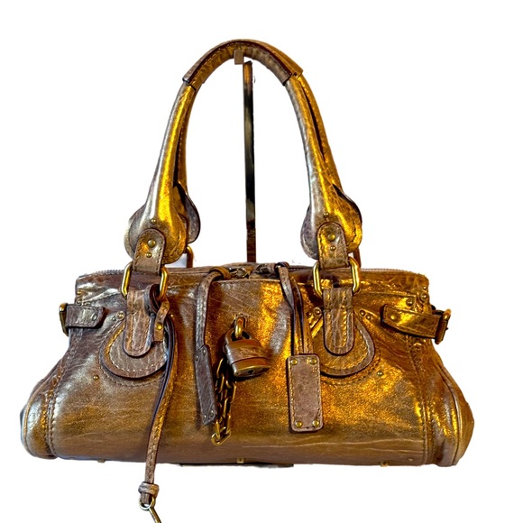 Chloe Handbags - Chloé bag STUNNING AND RARE Paddington Gold Metallic leather w/ lock and key 💎